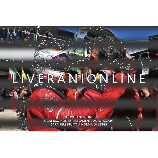 Race winner Sebastian Vettel (GER) Ferrari celebrates in parc ferme with the team. 12.11.2017. Formula 1 World Championship, Rd 19, Brazilian Grand Prix, Sao Paulo, Brazil, Race Day. AG ALDO LIVERANI SAS ONLY ITALY