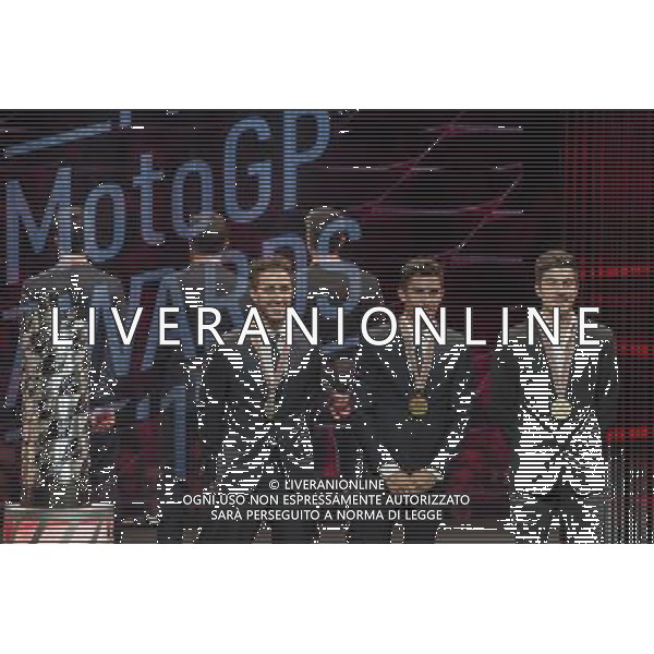 12.11.2017. Palazzo dei congressi Valencia, Spagna. Andrea Dovizioso, Marc Marquez e Maverick Vinales FOTO G.PIAZZOLLA-AG ALDO LIVERANI SAS