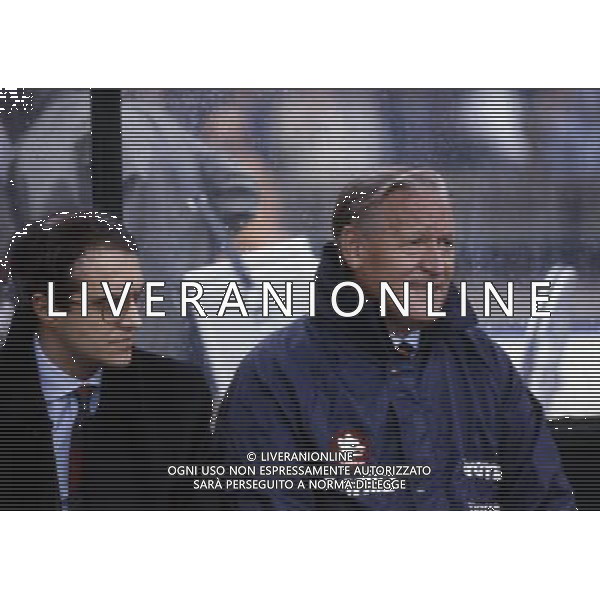 RETROSPETTINA NILS LIEDHOLM ALLENATORE NELLA FOTO NILS LIEDHOLM con PIERPAOLO MARINO AG ALDO LIVERANI SAS