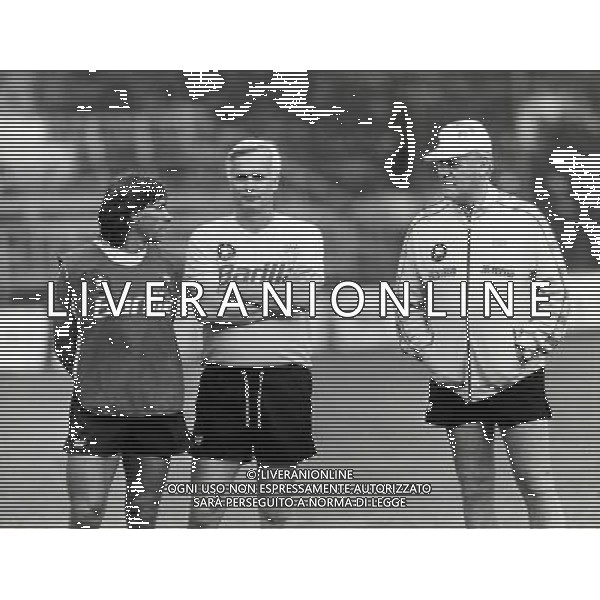 RETROSPETTINA NILS LIEDHOLM ALLENATORE NELLA FOTO NILS LIEDHOLM ALLENATORE ROMA CON FRANCO SUPERCHI E BRUNO CONTI AG ALDO LIVERANI SAS