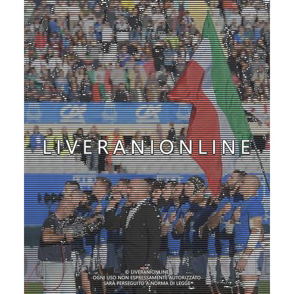 Credit Agricole Cariparma Test Match 2017 di Rugby Firenze - 18.11.2017 Italia-Argentina Nella Foto: la nazionale italiana durante l\'inno /Ph.Vitez-Ag. Aldo Liverani