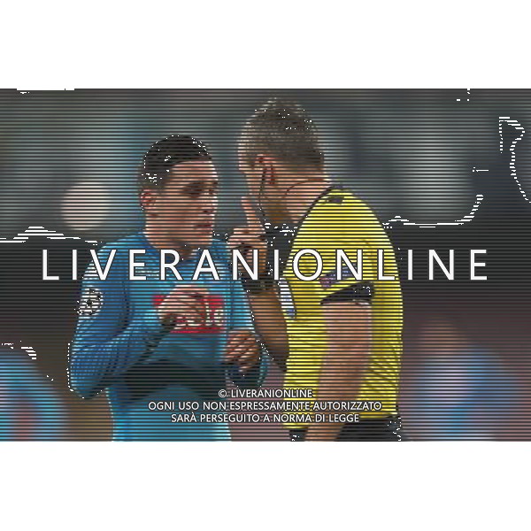 NAPOLI - SHAKHTAR DONETSK CHAMPIONS LEAGUE 21 NOVEMBRE 2017 NELLA FOTO CALLEJON, ARBITRO SKOMINA ©MOSCA / AGENZIA ALDO LIVERANI SAS 