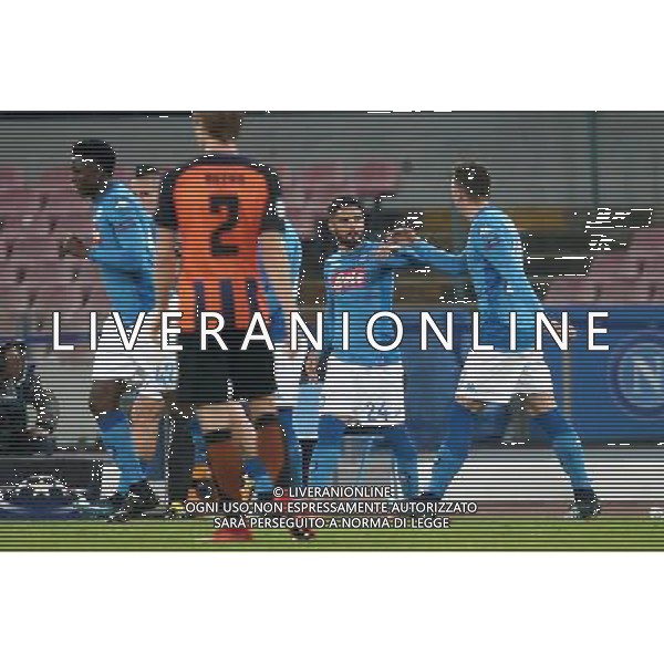 NAPOLI - SHAKHTAR DONETSK CHAMPIONS LEAGUE 21 NOVEMBRE 2017 NELLA FOTO ESULTANZA DOPO IL GOL DI LORENZO INSIGNE ©MOSCA / AGENZIA ALDO LIVERANI SAS 