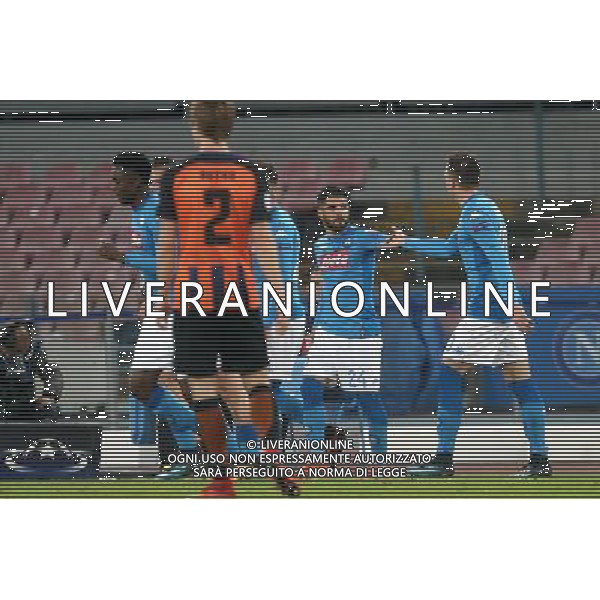 NAPOLI - SHAKHTAR DONETSK CHAMPIONS LEAGUE 21 NOVEMBRE 2017 NELLA FOTO ESULTANZA DOPO IL GOL DI LORENZO INSIGNE ©MOSCA / AGENZIA ALDO LIVERANI SAS 