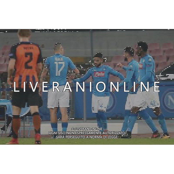 NAPOLI - SHAKHTAR DONETSK CHAMPIONS LEAGUE 21 NOVEMBRE 2017 NELLA FOTO ESULTANZA DOPO IL GOL DI LORENZO INSIGNE ©MOSCA / AGENZIA ALDO LIVERANI SAS 