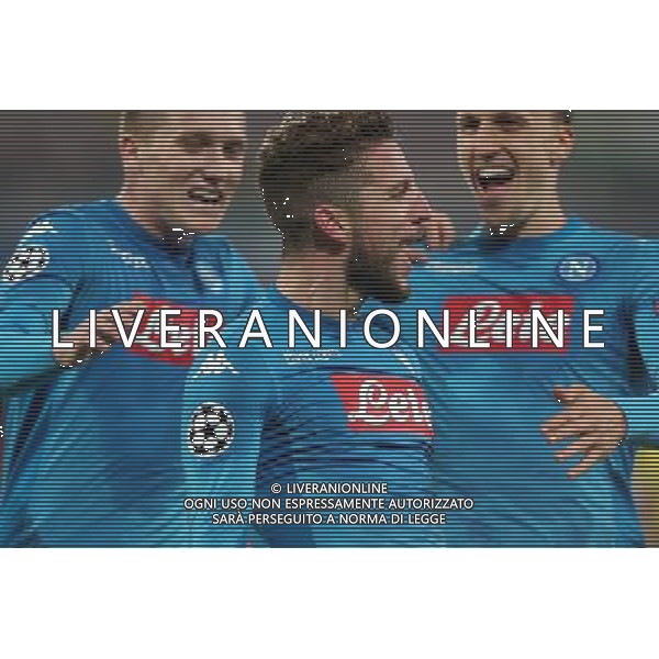 NAPOLI - SHAKHTAR DONETSK CHAMPIONS LEAGUE 21 NOVEMBRE 2017 NELLA FOTO ESULTANZA DOPO IL GOL DI DRIES MERTENS ©MOSCA / AGENZIA ALDO LIVERANI SAS 