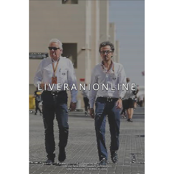 (L to R): Charlie Whiting (GBR) FIA Delegate with Laurent Mekies (FRA) FIA Safety Director. 23.11.2017. Formula 1 World Championship, Rd 20, Abu Dhabi Grand Prix, Yas Marina Circuit, Abu Dhabi, Preparation Day. / AGENZIA ALDO LIVERANI SAS - ITALY ONLY EDITORIAL USE ONLY - GP F1 Abu Dhabi Emirati Arabi Uniti - Preparation Day - 23/11/2017 