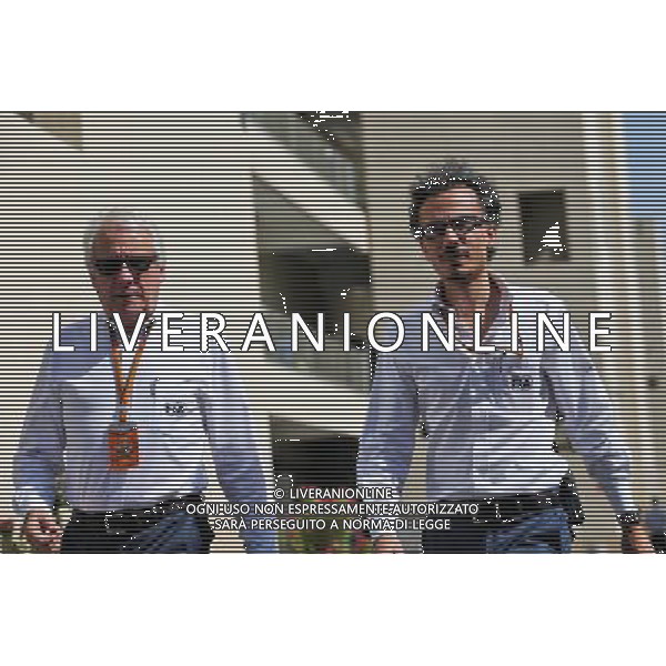 (L to R): Charlie Whiting (GBR) FIA Delegate with Laurent Mekies (FRA) FIA Safety Director. 23.11.2017. Formula 1 World Championship, Rd 20, Abu Dhabi Grand Prix, Yas Marina Circuit, Abu Dhabi, Preparation Day. / AGENZIA ALDO LIVERANI SAS - ITALY ONLY EDITORIAL USE ONLY - GP F1 Abu Dhabi Emirati Arabi Uniti - Preparation Day - 23/11/2017 