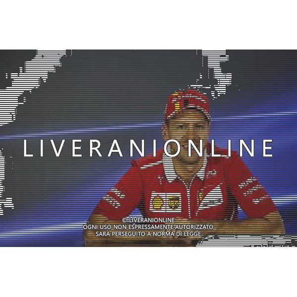 Sebastian Vettel (GER) Ferrari in the FIA Press Conference. 23.11.2017. Formula 1 World Championship, Rd 20, Abu Dhabi Grand Prix, Yas Marina Circuit, Abu Dhabi, Preparation Day. / AGENZIA ALDO LIVERANI SAS - ITALY ONLY EDITORIAL USE ONLY - GP F1 Abu Dhabi Emirati Arabi Uniti - Preparation Day - 23/11/2017 