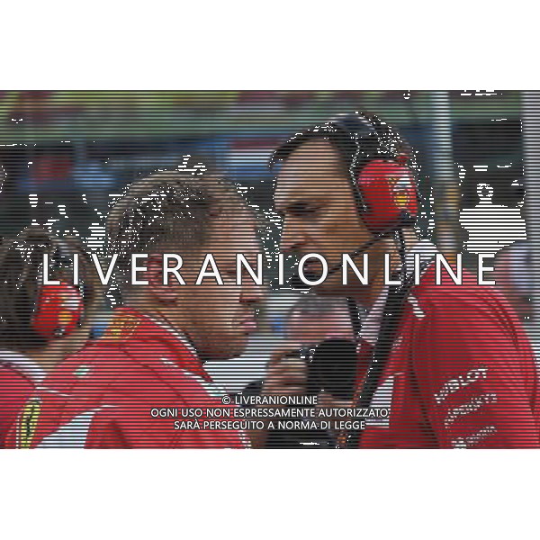 Sebastian Vettel (GER) Ferrari on the grid. 26.11.2017. Formula 1 World Championship, Rd 20, Abu Dhabi Grand Prix, Yas Marina Circuit, Abu Dhabi, Race Day. AG ALDO LIVERANI SAS ONLY ITALY