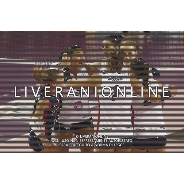 Pallavolo serie A1 Femminile MyCicero vs Foppapedretti 26/11/2017 nella foto: esultanza mycicero Â©Claudio Zamagni/Agenzia Aldo Liverani / AGENZIA ALDO LIVERANI SAS - MyCicero Volley Pesaro - Foppapedretti Bergamo Pallavolo serie A1 Femminile 26 novembre 2017