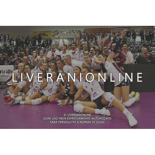 Pallavolo serie A1 Femminile MyCicero vs Foppapedretti 26/11/2017 nella foto: esultanza MyCicero Â©Claudio Zamagni/Agenzia Aldo Liverani 
