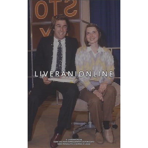 RETROSPETTIVA GIOVANNI MINOLI GIORNALISTA NELLA FOTO GIOVANNI MINOLI CON ISABELLA ROSSELLINI AG ALDO LIVERANI SAS
