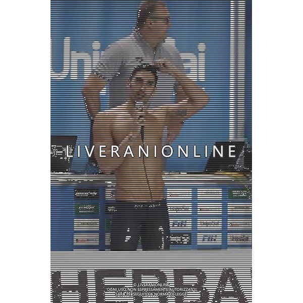 Riccione - Campionato Italiano Open di Nuoto 02/12/2017nella foto:Filippo Magnini annuncia il suo ritiro dalle competizioni Â©Claudio Zamagni/Agenzia Aldo Liverani Filippo Magnini say bye at swimming competition during Day two of The Italian Open Swimming Championships at Riccione Swimming Centre on December 2, 2017 photo credit by: Claudio Zamagni/Aldo Liverani Photo Agency.