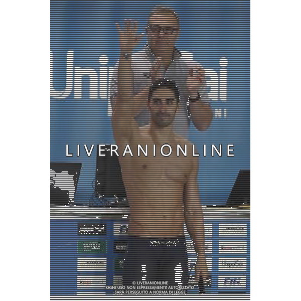 Riccione - Campionato Italiano Open di Nuoto 02/12/2017nella foto: Filippo magnini annuncia il suo ritiro dalle competizioni Â©Claudio Zamagni/Agenzia Aldo Liverani Filippo magnini say bye at swimming competition during Day two of The Italian Open Swimming Championships at Riccione Swimming Centre on December 2, 2017 photo credit by: Claudio Zamagni/Aldo Liverani Photo Agency.