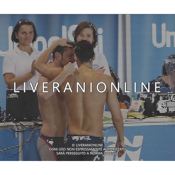 Riccione - Campionato Italiano Open di Nuoto 02/12/2017nella foto: Filippo Magnini e Luca Dotto Â©Claudio Zamagni/Agenzia Aldo Liverani Filippo Magnini and Luca Dotto during Day two of The Italian Open Swimming Championships at Riccione Swimming Centre on December 2, 2017 photo credit by: Claudio Zamagni/Aldo Liverani Photo Agency.