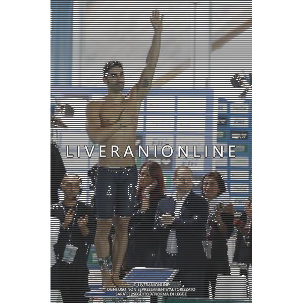 Riccione - Campionato Italiano Open di Nuoto 02/12/2017nella foto: Filippo Magnini annuncia il suo ritiro dalle competizioni Â©Claudio Zamagni/Agenzia Aldo Liverani Filippo Magnini say bye at swimming competition during Day two of The Italian Open Swimming Championships at Riccione Swimming Centre on December 2, 2017 photo credit by: Claudio Zamagni/Aldo Liverani Photo Agency.