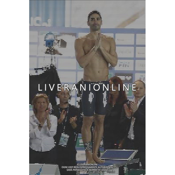 Riccione - Campionato Italiano Open di Nuoto 02/12/2017nella foto: Filippo Magnini annuncia il suo ritiro dalle competizioni Â©Claudio Zamagni/Agenzia Aldo Liverani Filippo Magnini say bye at swimming competition during Day two of The Italian Open Swimming Championships at Riccione Swimming Centre on December 2, 2017 photo credit by: Claudio Zamagni/Aldo Liverani Photo Agency.