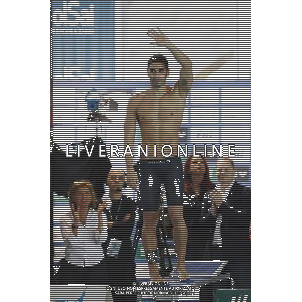 Riccione - Campionato Italiano Open di Nuoto 02/12/2017nella foto: Filippo Magnini annuncia il suo ritiro dalle competizioni Â©Claudio Zamagni/Agenzia Aldo Liverani Filippo Magnini say bye at swimming competition during Day two of The Italian Open Swimming Championships at Riccione Swimming Centre on December 2, 2017 photo credit by: Claudio Zamagni/Aldo Liverani Photo Agency.