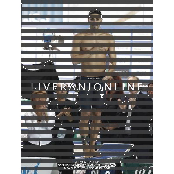 Riccione - Campionato Italiano Open di Nuoto 02/12/2017nella foto: Filippo Magnini annuncia il suo ritiro dalle competizioni Â©Claudio Zamagni/Agenzia Aldo Liverani Filippo Magnini say bye at swimming competition during Day two of The Italian Open Swimming Championships at Riccione Swimming Centre on December 2, 2017 photo credit by: Claudio Zamagni/Aldo Liverani Photo Agency.