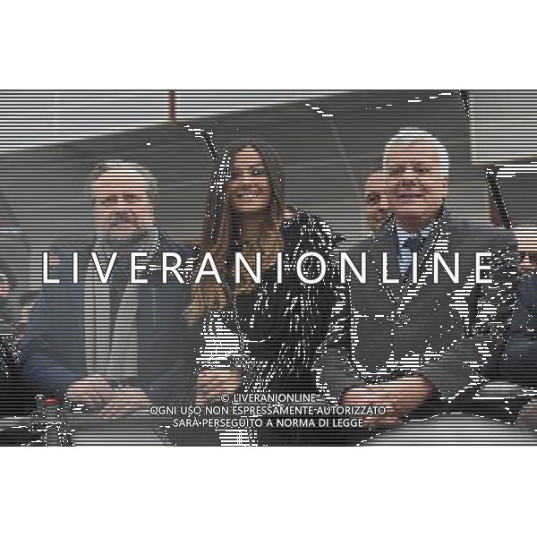 INAUGURAZIONE DEL MOTOR SHOW ALLA FIERA DI BOLOGNA 02 DICEMBRE 2017 NELLA FOTO GIORGIA PALMAS E GIAN LUCA GALLETTI © OPTIMAFOTO / AGENZIA ALDO LIVERANI SAS