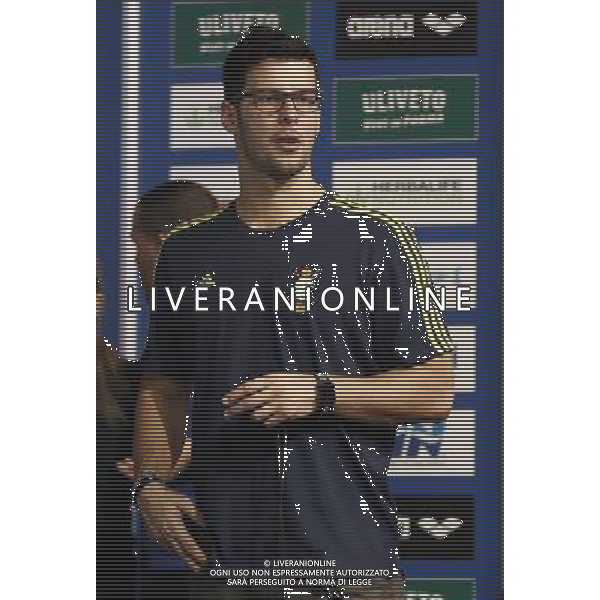 Riccione - Campionato Italiano Open di Nuoto 02/12/2017nella foto: Matteo Giunta allenatore di Federica Pellegrini e Simone Sabbioni ©Claudio Zamagni/Agenzia Aldo Liverani Matteo Giunta coach of Federica Pellegrini and Simone Sabbioni during Day two of The Italian Open Swimming Championships at Riccione Swimming Centre on December 2, 2017 photo credit by: Claudio Zamagni/Aldo Liverani Photo Agency.