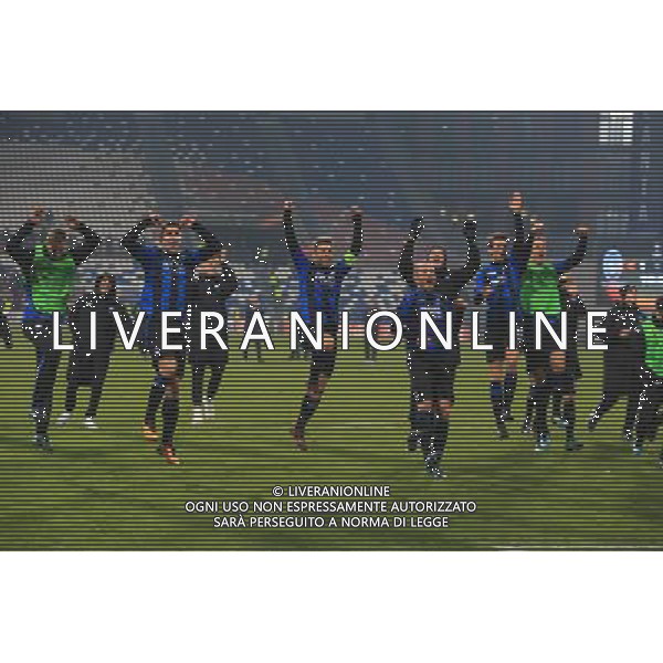 UEFA Europa League 2017/2018 Gruppo E Reggio Emilia - 07.12.2017 Atalanta-Lione Nella Foto:I giocatori dell Atalanta festeggiano a fine partita /Ag. Aldo Liverani