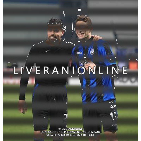 UEFA Europa League 2017/2018 Gruppo E Reggio Emilia - 07.12.2017 Atalanta-Lione Nella Foto:Caldara e Petagna festeggiano /Ag. Aldo Liverani