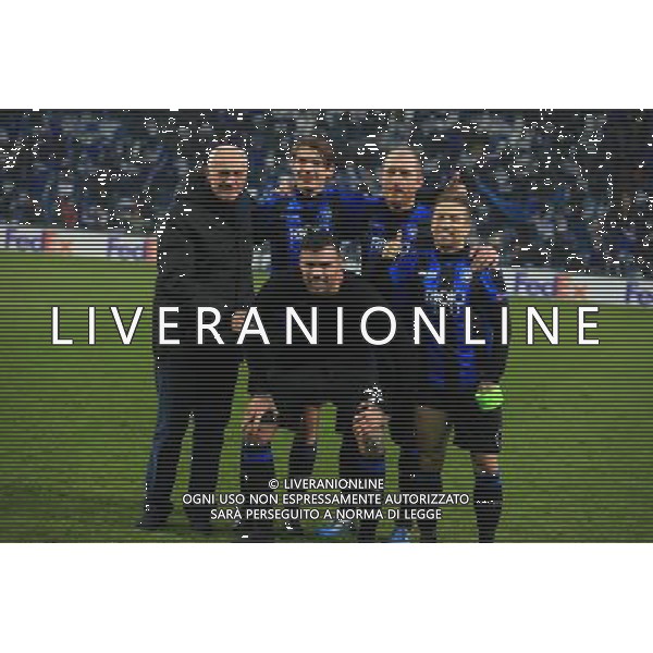 UEFA Europa League 2017/2018 Gruppo E Reggio Emilia - 07.12.2017 Atalanta-Lione Nella Foto:Il presindete Percassi con i giocatori Gomez Petagna Masiello /Ag. Aldo Liverani