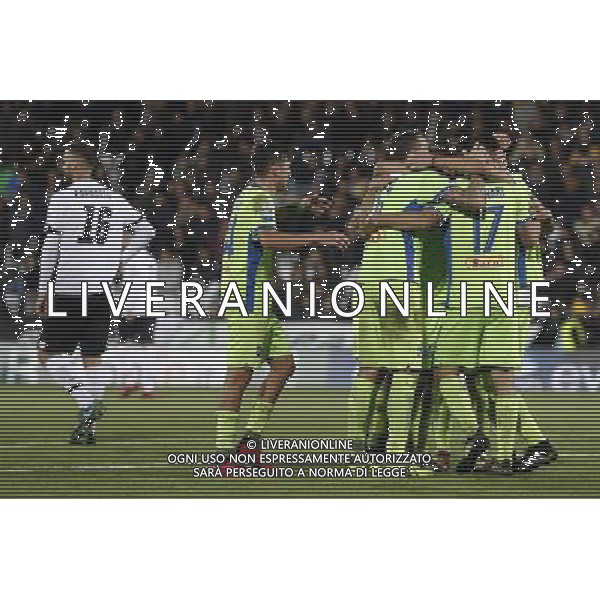 CESENA - PESCARA serie B ConTe.it 08/12/2017 nella foto: esultanza Pescara ©Claudio Zamagni/Agenzia Aldo Liverani pescara celebrates after scoring during Serie B conTe.it match between Cesena and Pescara at Stadio Orogel Dino Manuzzi on December 8, 2017 in Cesena, Italy. photo credit by Claudio Zamagni/Aldo Liverani Photo Agency 
