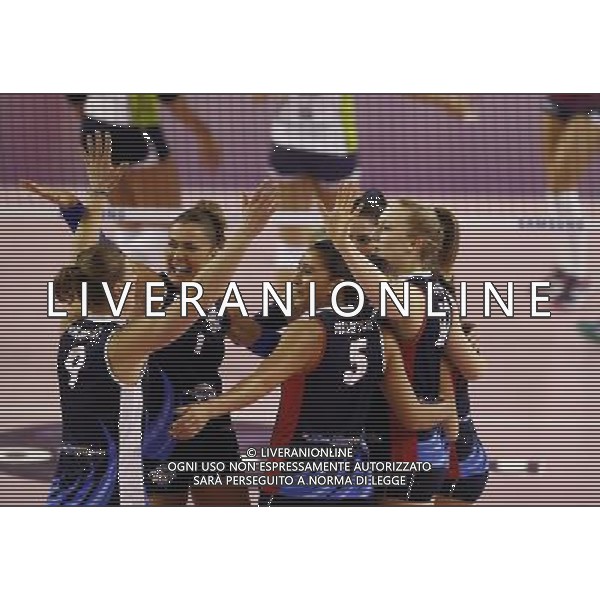 MyCicero volley Pesaro - Il Bisonte Firenze 10/12/2017 nella foto: esultanza mycicero ©Claudio Zamagni/Agenzia Aldo Liverani 