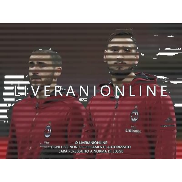 Coppa Italia TIM Cup 2017/2018 Ottavi di Finale Milano - 13.12.2017 Milan-Verona Nella Foto: gianluigi donnarumma con leonardo bonucci /Ph.Vitez-Ag. Aldo Liverani