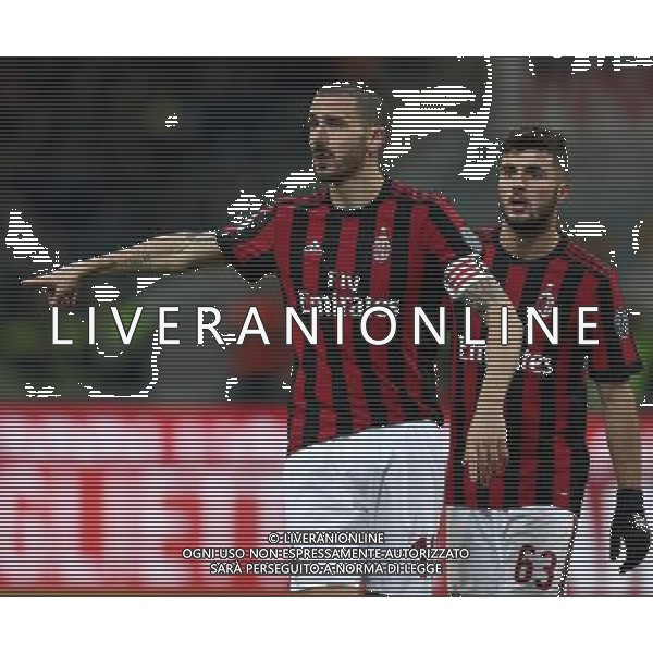 Coppa Italia TIM Cup 2017/2018 Ottavi di Finale Milano - 13.12.2017 Milan-Verona Nella Foto:bonucci leonardo con patrick cutrone /Ph.Vitez-Ag. Aldo Liverani