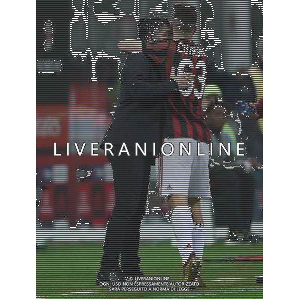 Coppa Italia TIM Cup 2017/2018 Ottavi di Finale Milano - 13.12.2017 Milan-Verona Nella Foto: patrick cutrone esultanza dopo il gol con gennaro gattuso /Ph.Vitez-Ag. Aldo Liverani