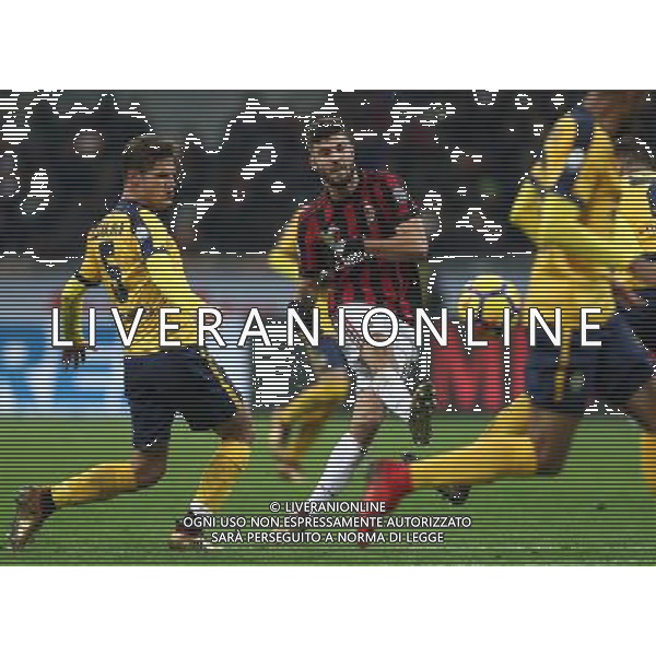 Coppa Italia TIM Cup 2017/2018 Ottavi di Finale Milano - 13.12.2017 Milan-Verona Nella Foto: patrick cutrone al tiro /Ph.Vitez-Ag. Aldo Liverani