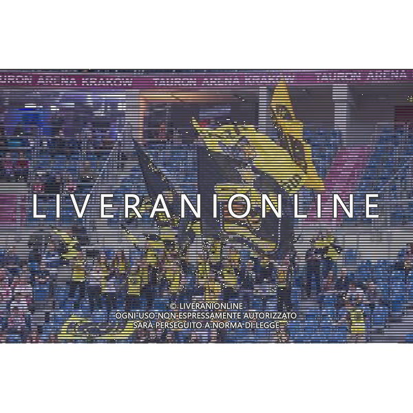 2017.12.16 KRAKOW FIVB KLUBOWE MISTRZOSTWA SWIATA W PILCE SIATKOWEJ MEZCZYZN CUCINE LUBE CIVITANOVA - PGE SKRA BELCHATOW NZ KIBICE SKRA FOT JAKUB GRUCA / FOKUSMEDIA.COM.PL / NEWSPIX.PL --- Newspix.pl *** Local Caption *** www.newspix.pl mail us: info@newspix.pl call us: 0048 022 23 22 222 --- Polish Picture Agency by Ringier Axel Springer Poland / AGENZIA ALDO LIVERANI SAS - ITALY ONLY - EDITORIAL USE ONLY - Lube Civitanova - PGE Skra Belchatow semifinale del Mondiale per Club 2017 di volley maschile a Cracovia 16 dicembre 2017 