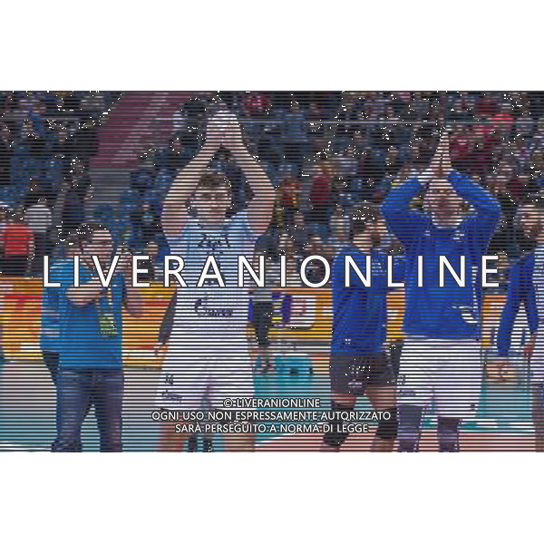 2017.12.16 KRAKOW FIVB KLUBOWE MISTRZOSTWA SWIATA W PILCE SIATKOWEJ MEZCZYZN SADA CRUZEIRO - ZENIT KAZAN NZ RADOSC ZENIT ALEXANDER GUTSALYUK FOT JAKUB GRUCA / FOKUSMEDIA.COM.PL / NEWSPIX.PL --- Newspix.pl *** Local Caption *** www.newspix.pl mail us: info@newspix.pl call us: 0048 022 23 22 222 --- Polish Picture Agency by Ringier Axel Springer Poland / AGENZIA ALDO LIVERANI SAS - ITALY ONLY - EDITORIAL USE ONLY - SADA CRUZEIRO - ZENIT KAZAN semifinale del Mondiale per Club 2017 di volley maschile a Cracovia 16 dicembre 2017 