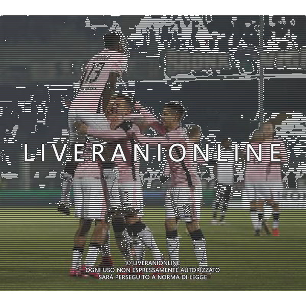 CESENA - PALERMO Campionato di Calcio serie B ConTe.it 21/12/2017 nella foto: esultanza palermo Â©Claudio Zamagni/Agenzia Aldo Liverani palermo celebrates after scoring during Serie B conTe.it match between Cesena and Palermo at Stadio Orogel Dino Manuzzi on December 21, 2017 in Cesena, Italy. photo credit by Claudio Zamagni/Aldo Liverani Photo Agency 