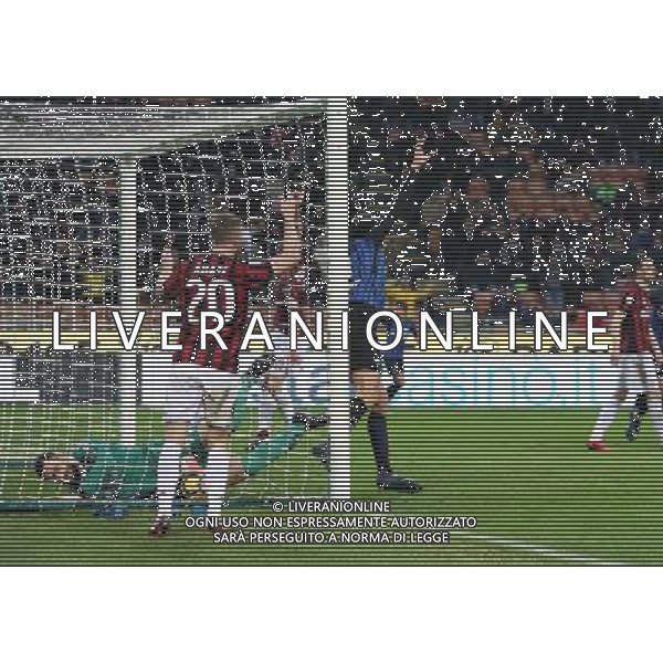 Coppa Italia TIM Cup 2017/2018 Quarti di Finale Milano - 27.12.2017 Milan-Inter Nella Foto: il gol annullato a ivan perisic per fuori gioco /Ph.Vitez-Ag. Aldo Liverani