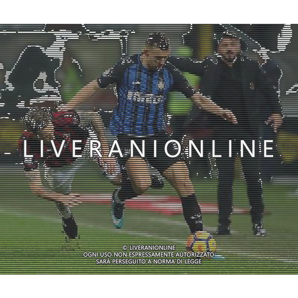 Coppa Italia TIM Cup 2017/2018 Quarti di Finale Milano - 27.12.2017 Milan-Inter Nella Foto: ivan perisic e lucas biglia /Ph.Vitez-Ag. Aldo Liverani