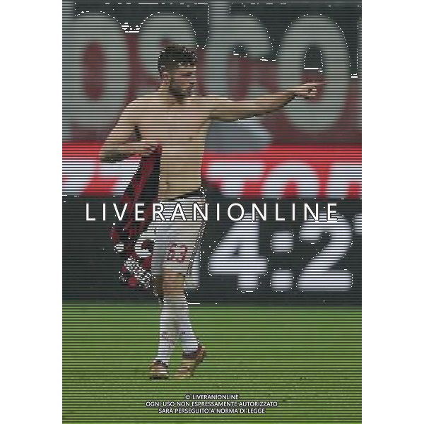 Coppa Italia TIM Cup 2017/2018 Quarti di Finale Milano - 27.12.2017 Milan-Inter Nella Foto: esultanza dopo il gol di patrick cutrone del 1-0 /Ph.Vitez-Ag. Aldo Liverani