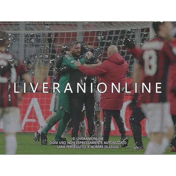 Coppa Italia TIM Cup 2017/2018 Quarti di Finale Milano - 27.12.2017 Milan-Inter Nella Foto: esultanza dei giocatori del milan che festeggiano donnarumma antonio a fine gara /Ph.Vitez-Ag. Aldo Liverani