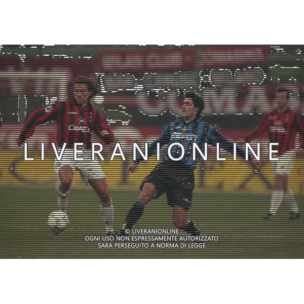 08-01-1998 MILANO-COPPA ITALIA TIM MILAN INTER 5-0 NELLA FOTO GIAMPIERO MAINI E FABIO GALANTE AG ALDO LIVERANI SAS