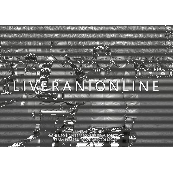 RETROSPETTIVA NILS LIEDHOLM ALLENATORE NELLA FOTO NILS LIEDHOLM ALLENATORE MILAN CON ILARIO CASTAGNER ALLENATORE INTER AG ALDO LIVERANI SAS