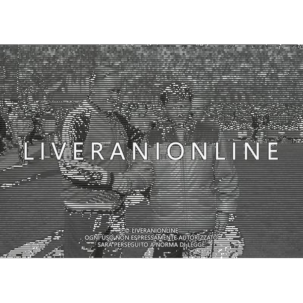 RETROSPETTIVA NILS LIEDHOLM ALLENATORE NELLA FOTO NILS LIEDHOLM ALLENATORE MILAN CON ILARIO CASTAGNER ALLENATORE INTER AG ALDO LIVERANI SAS