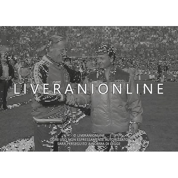 RETROSPETTIVA NILS LIEDHOLM ALLENATORE NELLA FOTO NILS LIEDHOLM ALLENATORE MILAN CON ILARIO CASTAGNER ALLENATORE INTER AG ALDO LIVERANI SAS