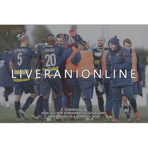 Santarcangelo - Gubbio Campionato di calcio serie C girone B 29/12/2017 nella foto: esultanza santarcangelo ©Claudio Zamagni/Agenzia Aldo Liverani 