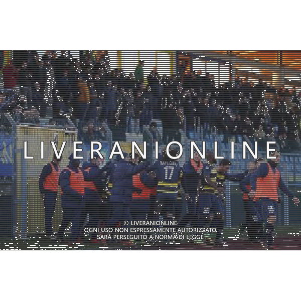 Santarcangelo - Gubbio Campionato di calcio serie C girone B 29/12/2017 nella foto: esultanza santarcangelo ©Claudio Zamagni/Agenzia Aldo Liverani 