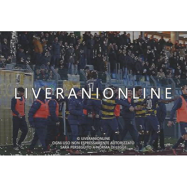 Santarcangelo - Gubbio Campionato di calcio serie C girone B 29/12/2017 nella foto:esultanza santarcangelo ©Claudio Zamagni/Agenzia Aldo Liverani 