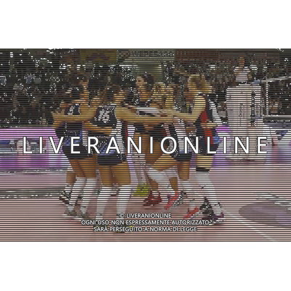 MyCicero Volley Pesaro - Lardini Filottrano Volley 26/12/2017 nella foto: esultanza mycicero Â©Claudio Zamagni/Agenzia Aldo Liverani 